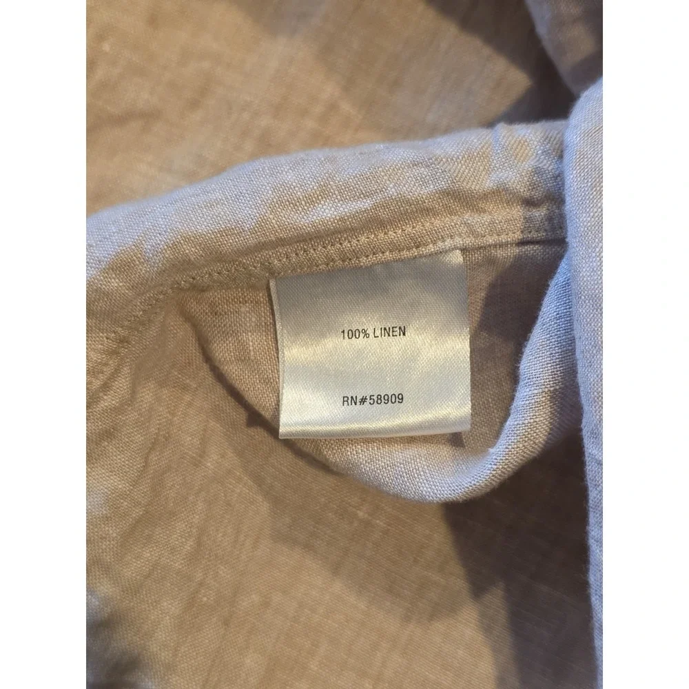 Cremieux Mens XXL 100% Linen Shirt Beige Tan Short Sleeve Button Up